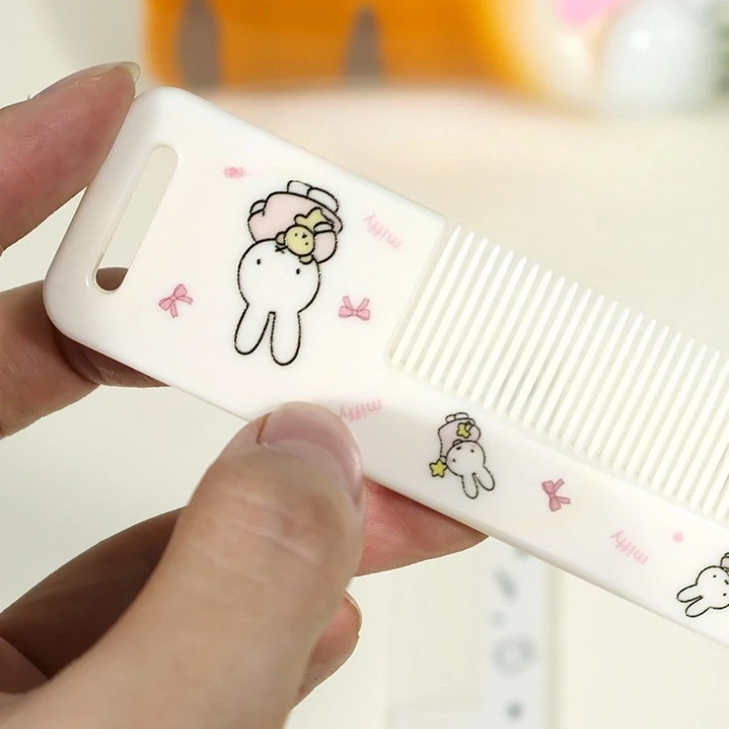 

2 шт., новая расческа с мелкими зубьями из мультфильма Miffy, креативная и милая портативная расческа для укладки волос, товары для дома
