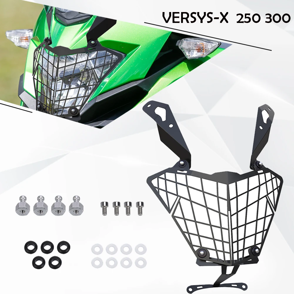 

For KAWASAKI VERSYS-X 250 300 VERSYS X250 X300 2017- 2023 2022 2021 2019 2020 Motorcycle Headlight Guard Protection Cover Grill