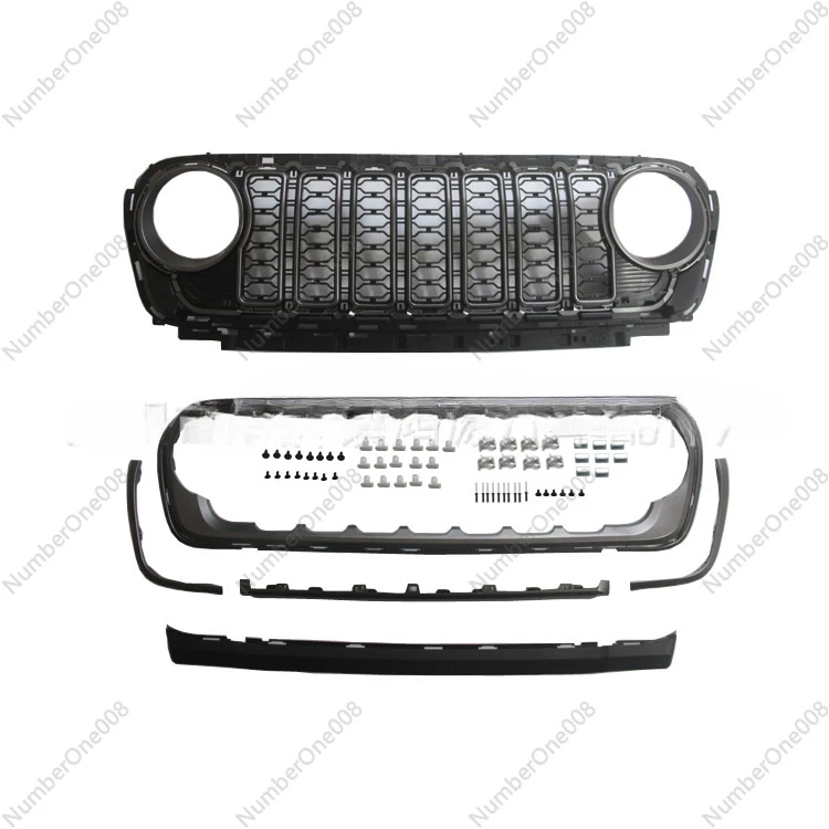 

Suitable for Jeep Wrangler 2018-2024 JL JT Black Front Grille (No Camera) Medium Net Front Face