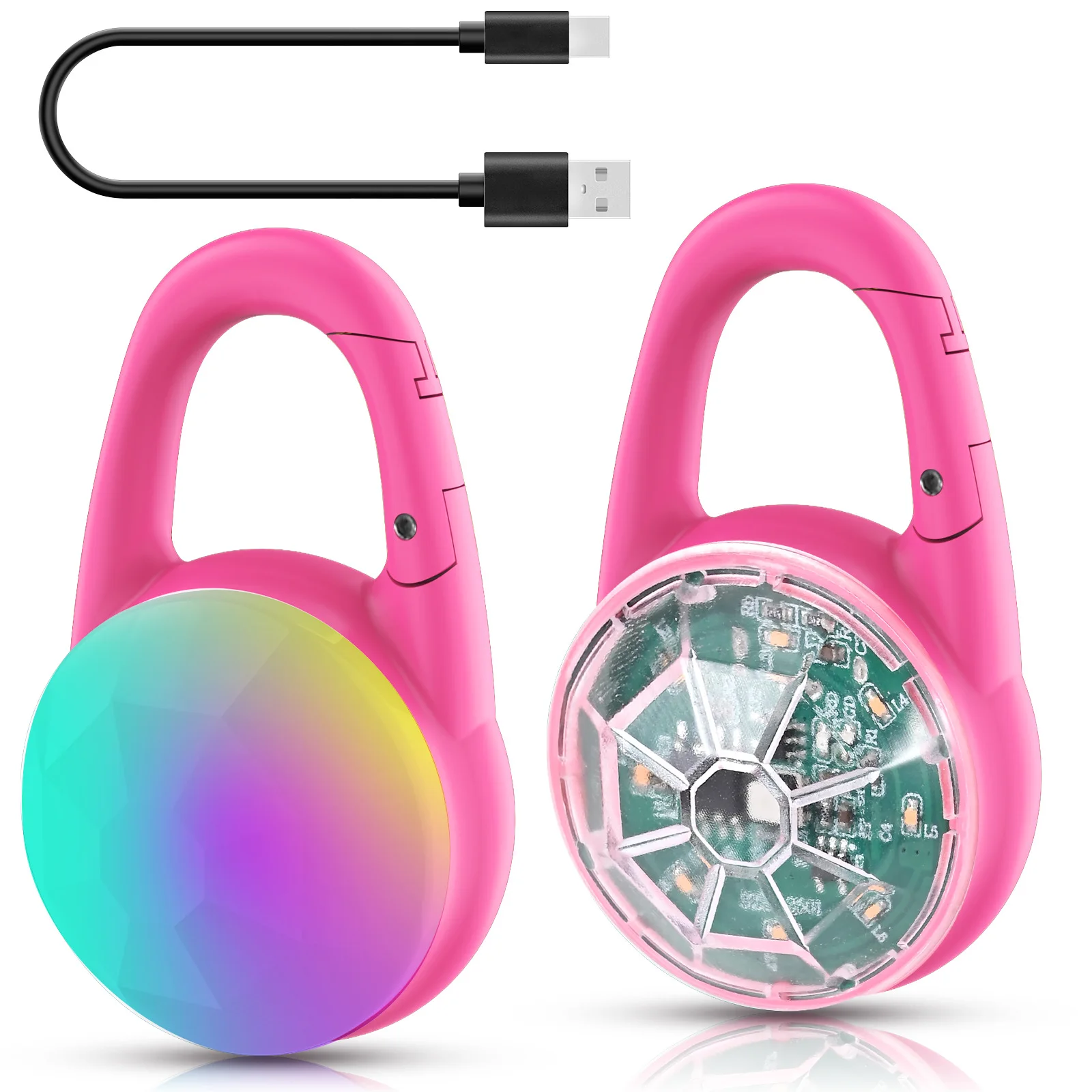 USB Rechargeable LED Pet Safety Light Clip-On Dog Collar Tag with 3 Light Modes Waterproof Night Walking Light for Dogs Cats