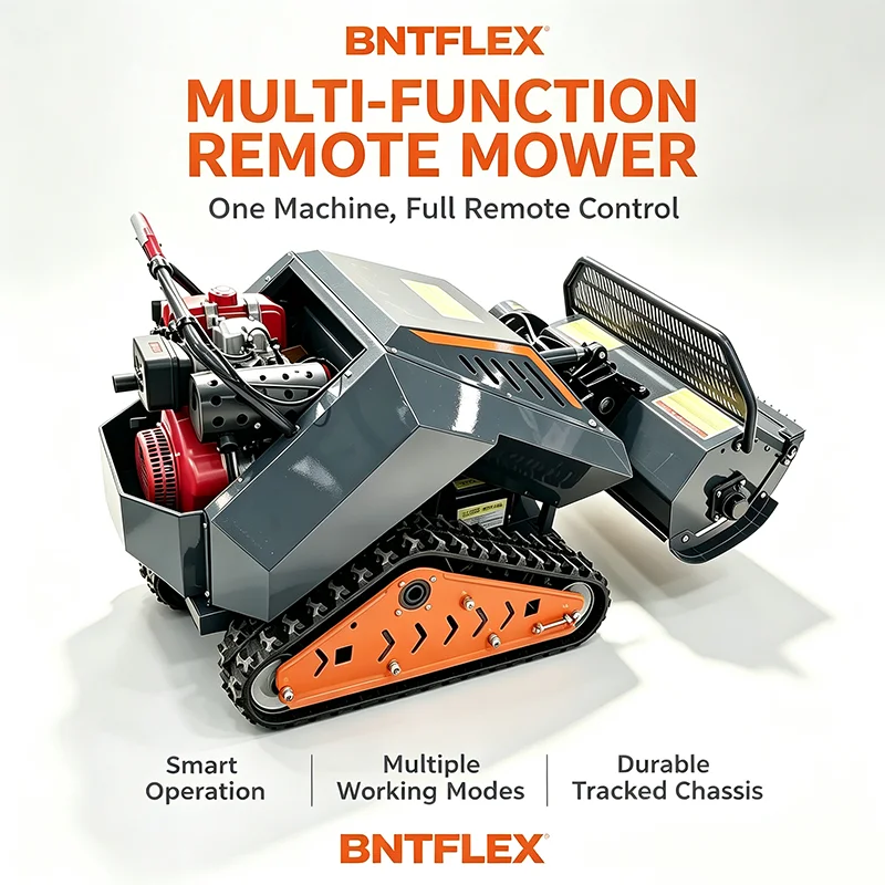 15HP Diesel Multifunctional Remote Crawler Tiller | Flail Mower, Ditching & Soil Loosening Machine for Orchard & Greenhouse