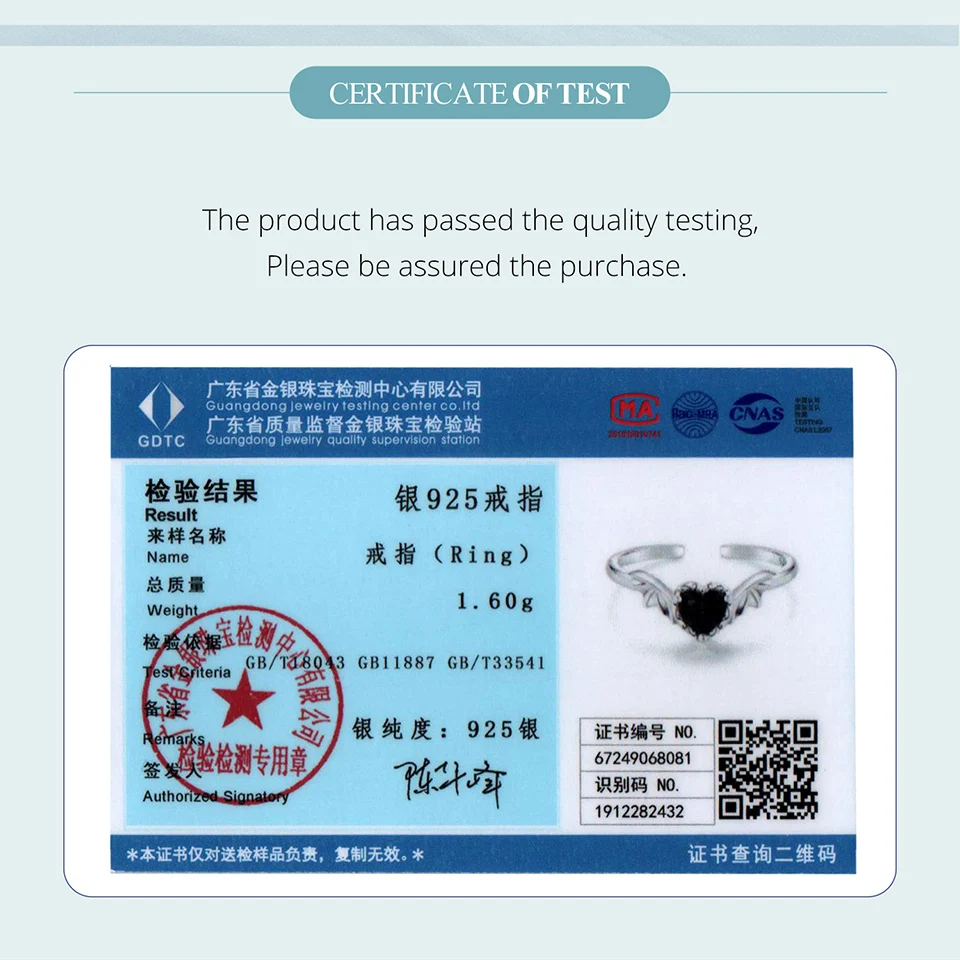 WOSTU Original 925 Sterling Silver Black Zircon Wings Ring Open Ring Vintage Ring For Women Fine Jewelry Party Gift FIR1105-E - Image 6