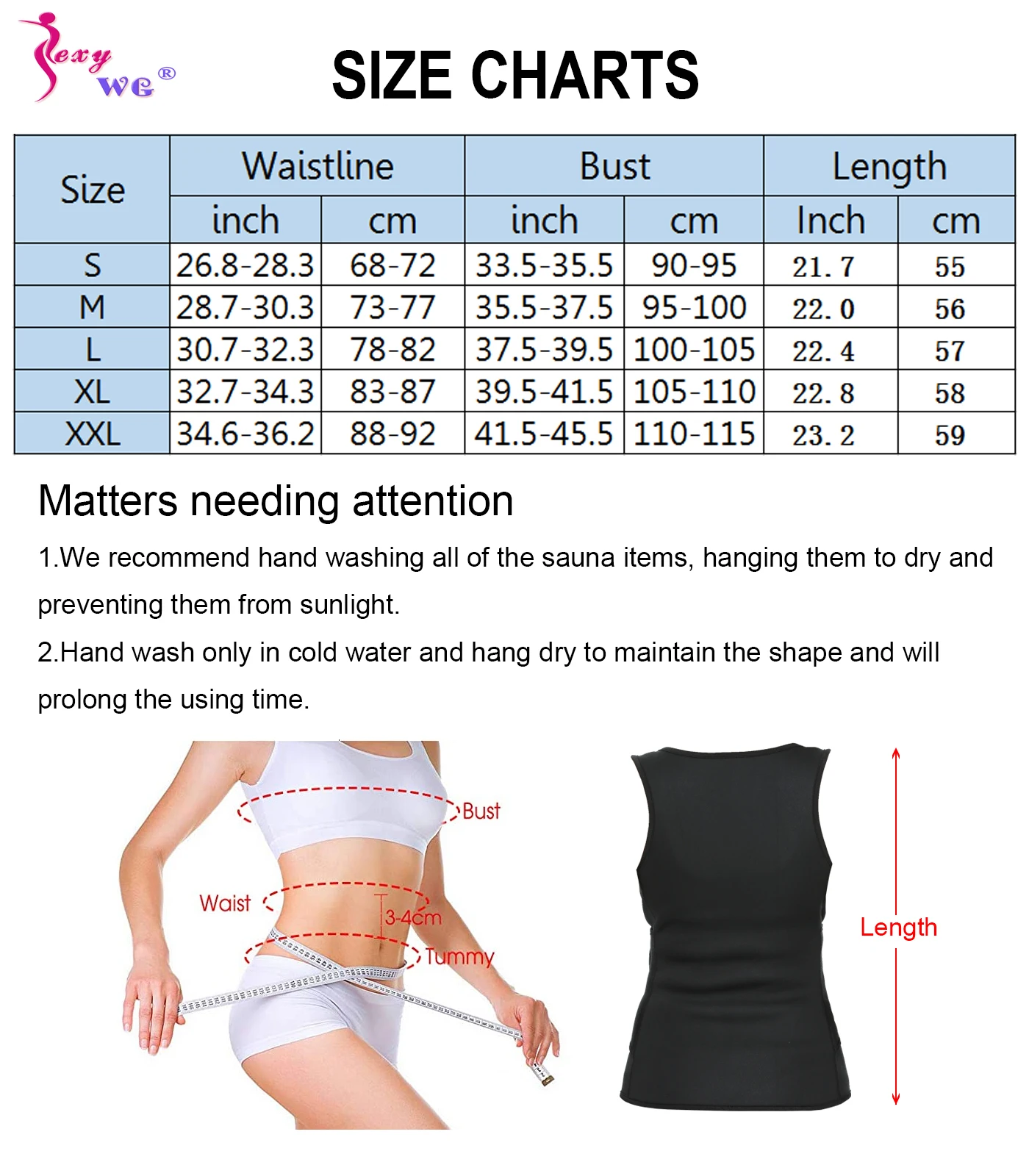 Sexywg mulheres sauna conjunto neoprene suor terno cintura trainer perda de peso colete pant emagrecimento superior controle barriga capris corpo shaper