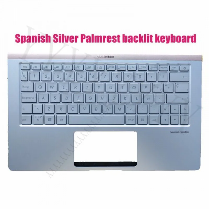 

QSpanish Silver Palmrest backlit keyboard for Asus UX333FA UX333FN