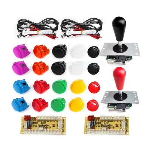Imagen 2 del producto Juego Arcade joystick DIY Kit controlador USB de retardo cero SANWA Joystick de 8 vías 24/ 30mm botones para PC, Raspberry Pi
