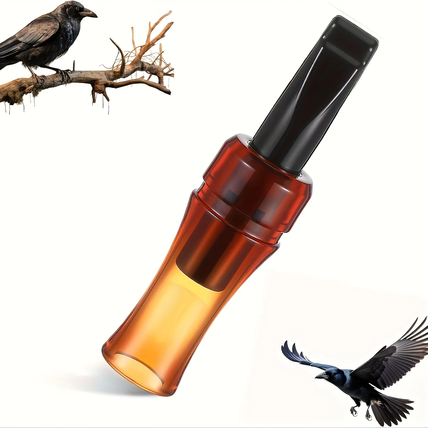 Portable Crow Bird Whistle with Realistic Sound Imitation Crow Call Decoy to Attract Crows Imitation Bird Whistle for Outdoor