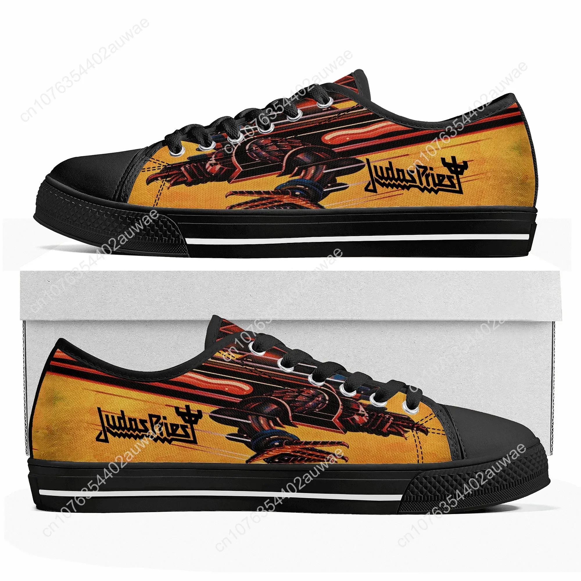 

Judas Priest Heavy Metal Rock Band Low Top High Quality Sneakers Mens Women Teenager Canvas Sneaker Casual Custom Couple Shoes