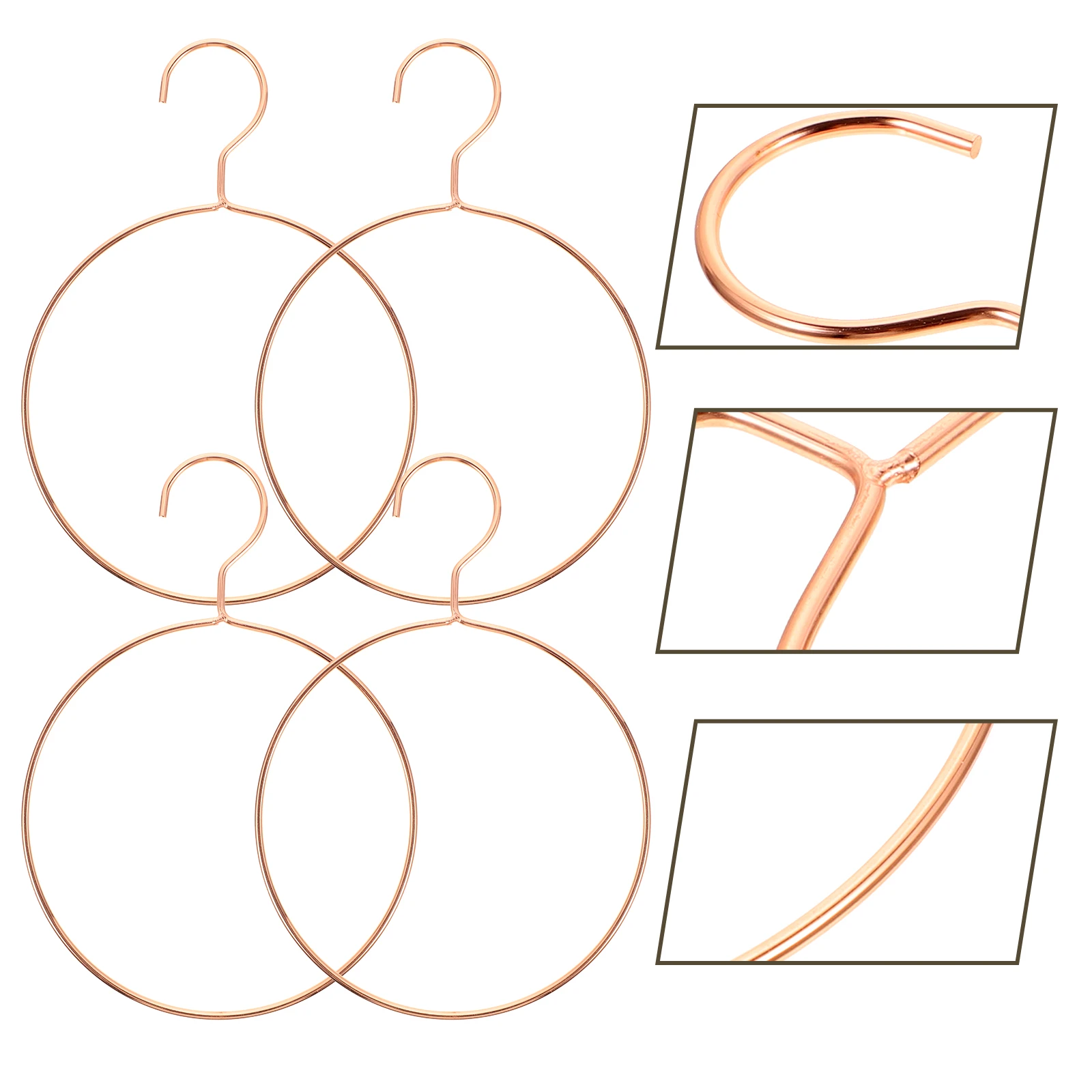 

4pcs Round Scarf Scarf Ring Hanger Tie Shawl Closet Organizer Home Wardrobe Clothes Hangers Household Hangers Storage