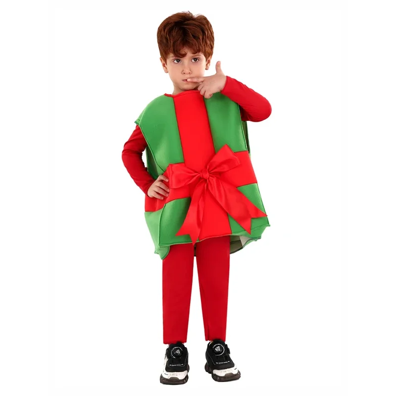

2024 Girls Christmas Dresses cosplay Christmas Party Red Green Box Father Christmas Princess Costume 2-10Y Clothing