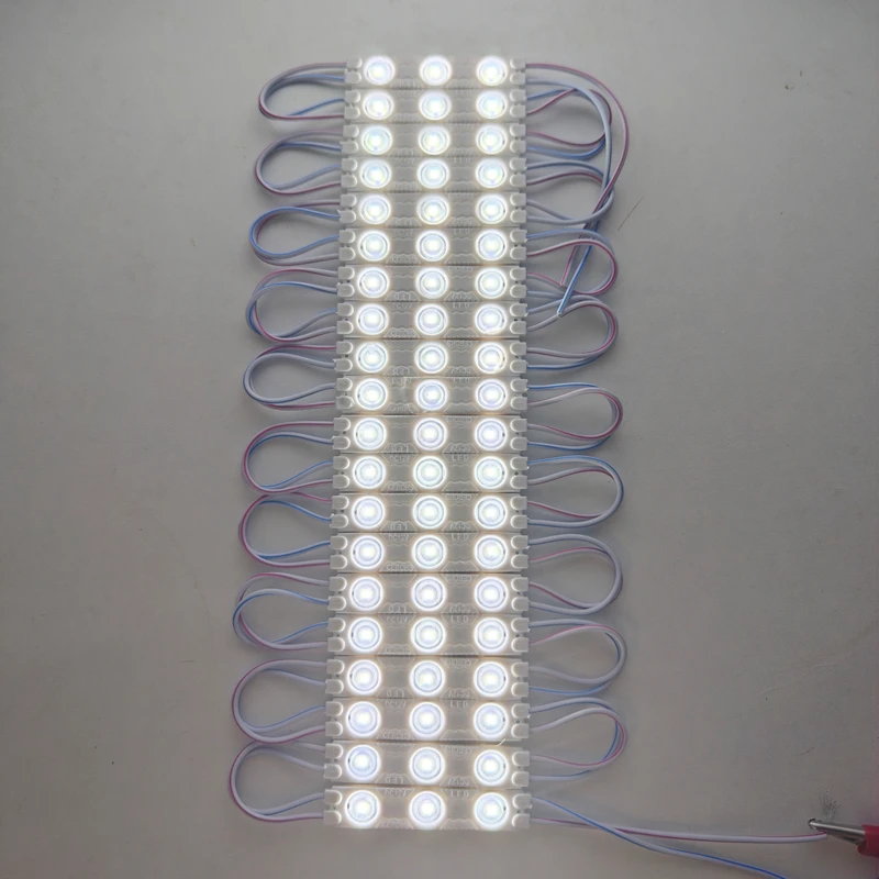 200 Buah Modul LED DC12V Putih Dingin 10000K 1.5W Lampu Strip Modul untuk Tanda Iklan Huruf dengan Perekat di Bagian Belakang