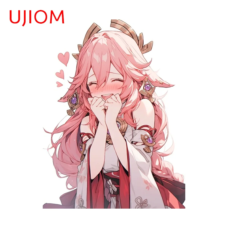 UJIOM Yae Miko Popular Genshin Impact Wall Sticker Charming Versatile Room Vinyl Decal Functional Kitchen Cupboard Decoration