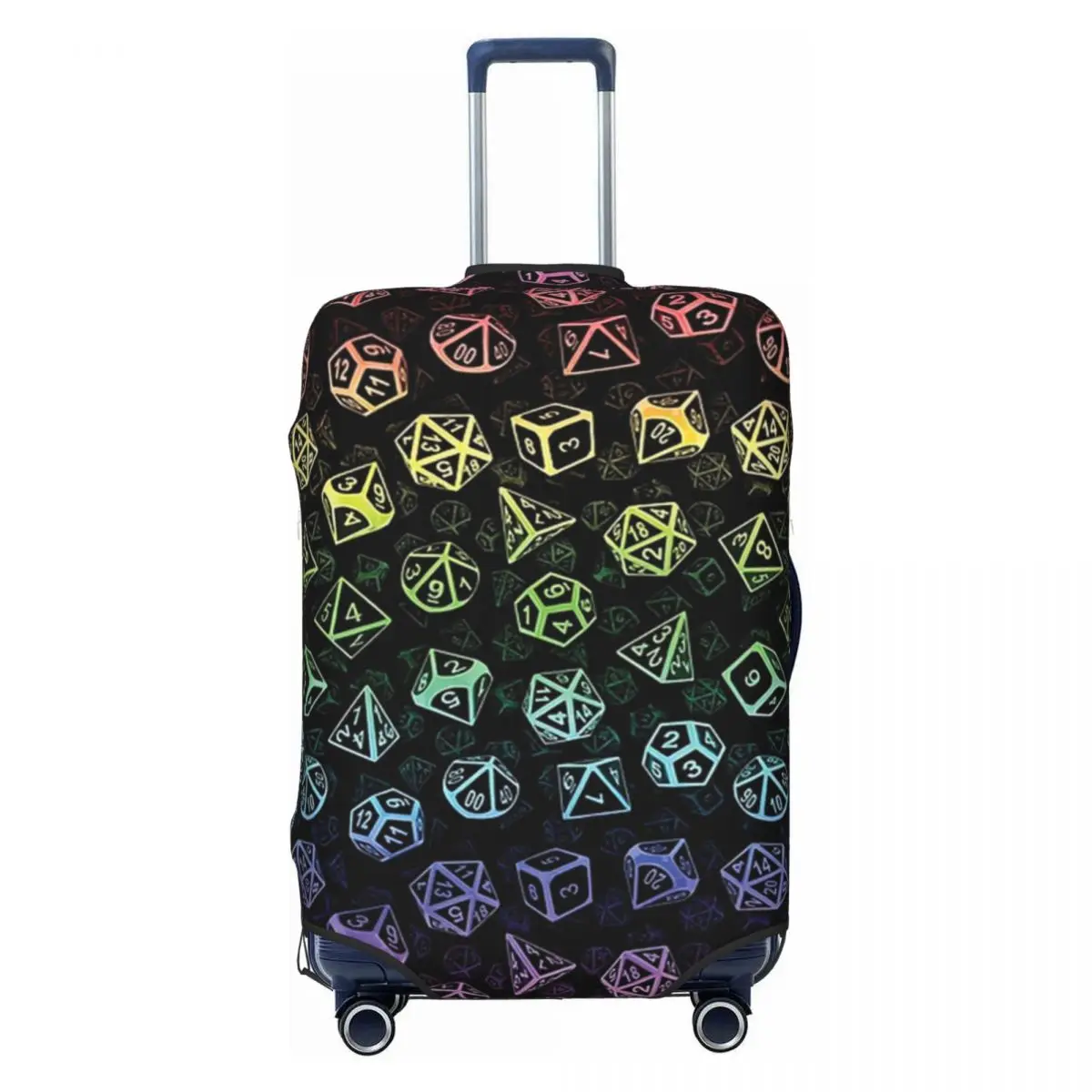 

D20 Dice Set Pattern Print Luggage Protective Dust Covers Elastic Waterproof 18-32inch Suitcase Cover Travel Accessories