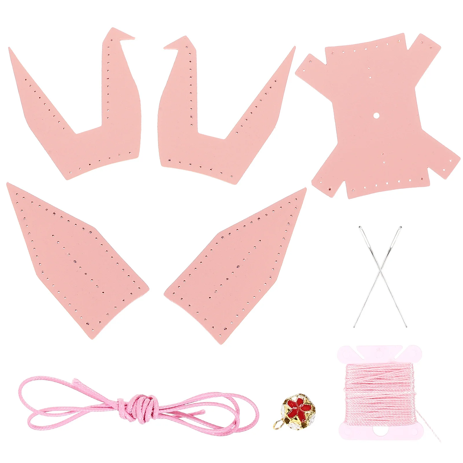 

1 Set Diy Cranes Making Kit Pre-Punched Pu For Car Pendant Decoration Handmade Origami Crane Sewing Craft Kit