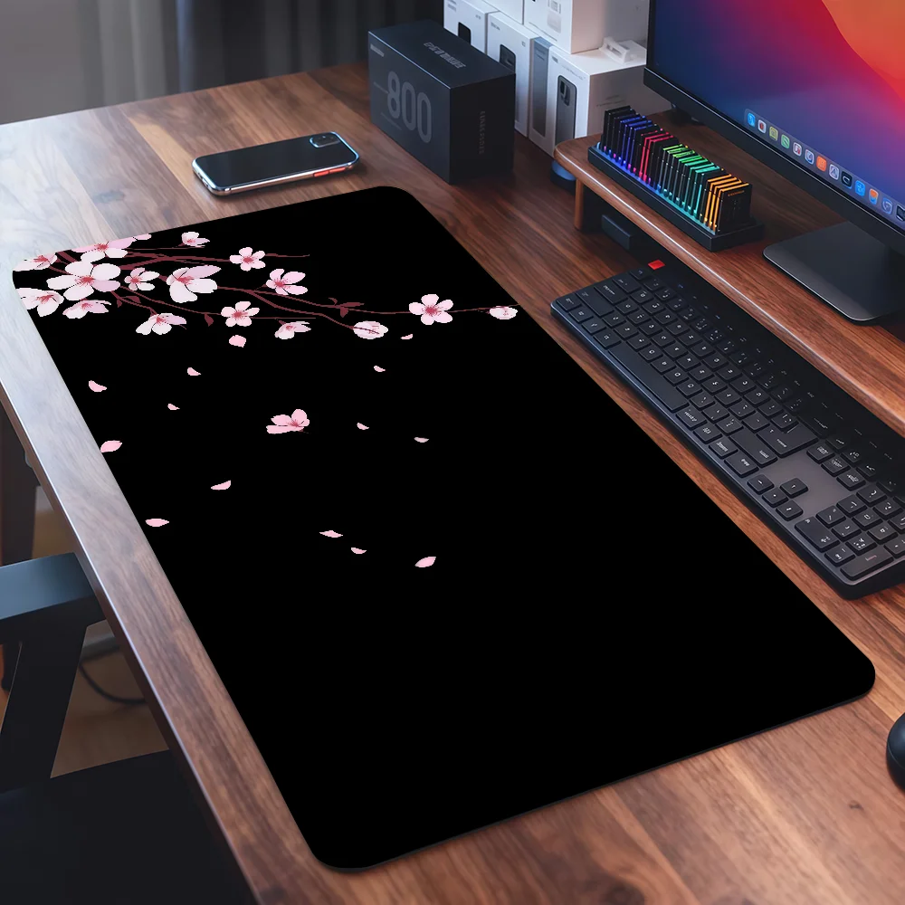 Cherry Blossoms in Japan Mouse Pad Square Office Gaming Desk Mat Waterproof Non-Slip Rubber Decorative