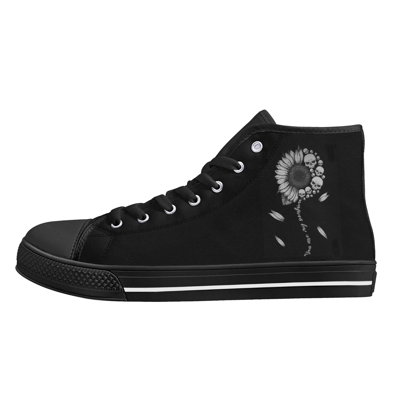 

Custom Shoes Sunflower Skull Men Women Vulcanized Shoes Classic High Top Canvas Shoes Flats Sneakers Footwears