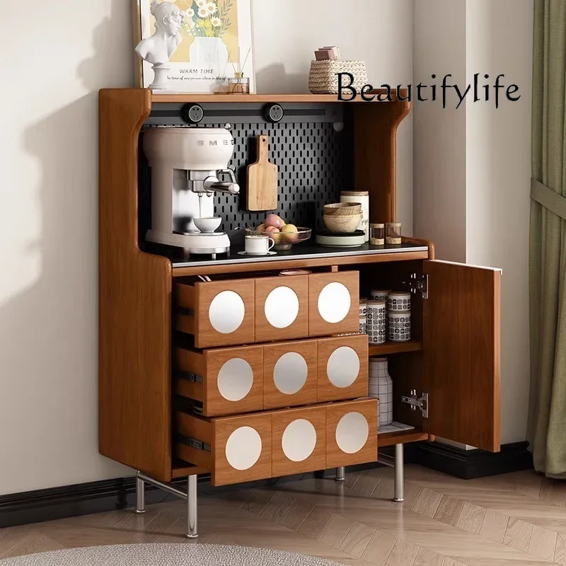 

yj21 Nordic medieval dining side integrated retro tea cabinet storage coffee side cabinet living room solid wood cabinet