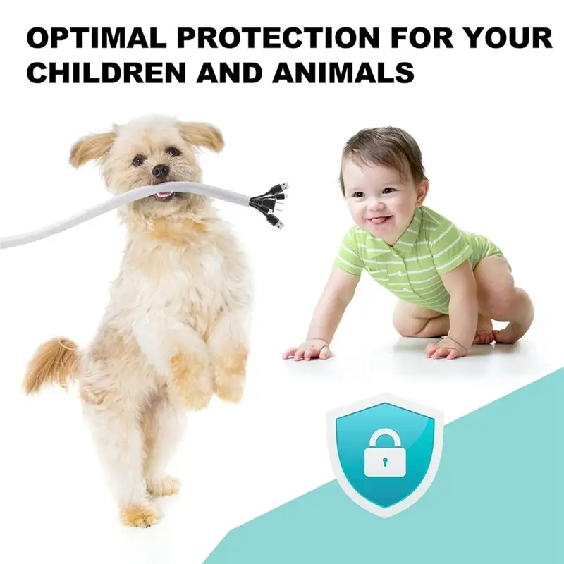 Efficient Cable Sleeve For Cat Dog Chewing, 2M Desk Cord Cover Organizer TV Wire Tubing, Pet-Proof Cord Protector