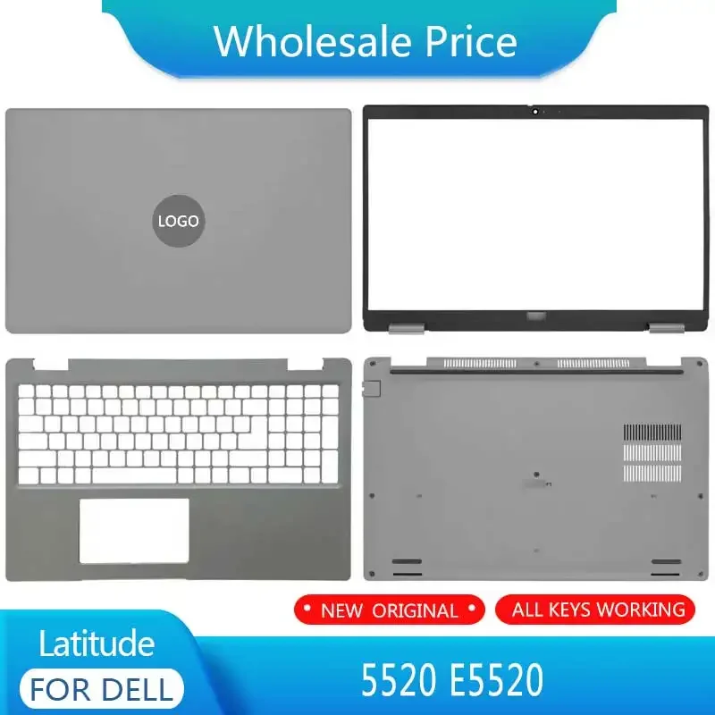 New For Dell Latitude 5520 E5520 Laptop LCD Back Cover Front Bezel Upper Palmrest Bottom Base Case Keyboard Hinges