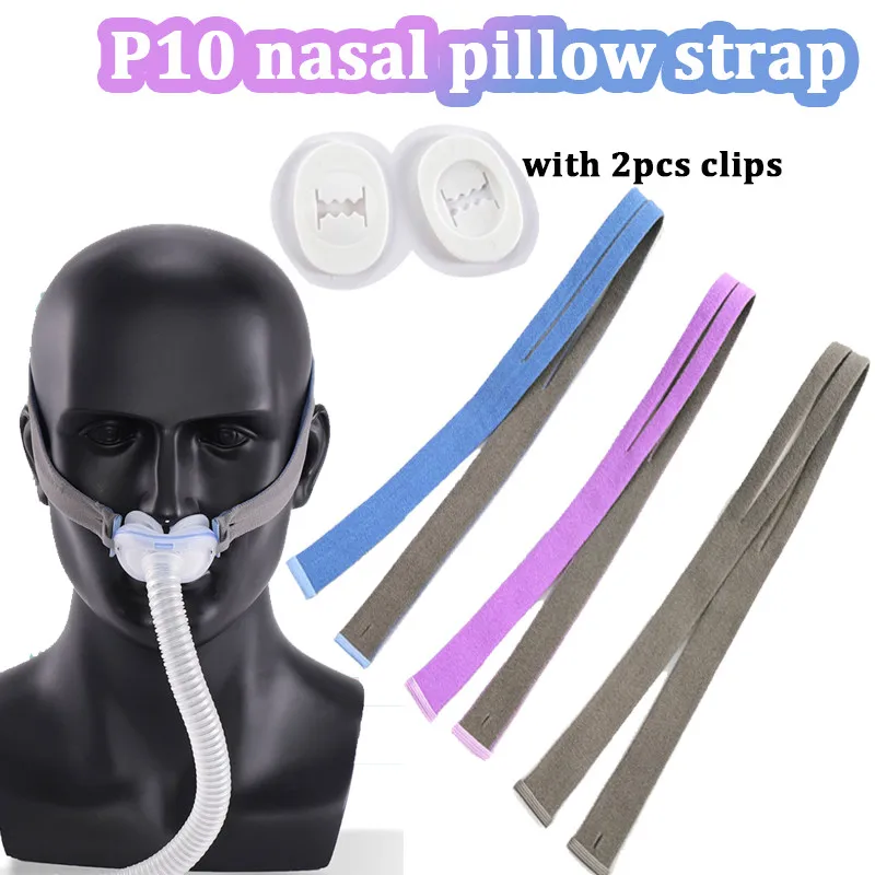 CPAP Replacement Headgear Straps with Clips for ResMed P10 Nasal Pillow Accessories Headgears and Clips