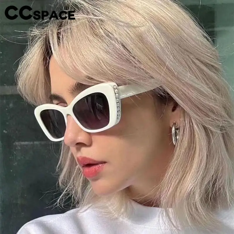 56664 Women Luxury Brand Sun Glasses Fashion Pearl Cat Eye Retro Outdoors Ultraviolet Protection Goggles Uv400