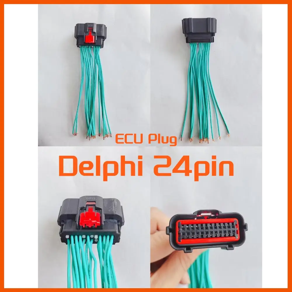 

Motorcycle Electronic Control Unit Controller Plug 24 Pins ECU Engine Connector for Delphi System