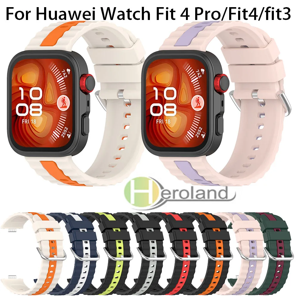 

Sports Silicone Strap For Huawei Watch Fit 4 Pro Band Wristbands Bracelet For Huawei Watch Fit 4 3 Band WristBand Accessories