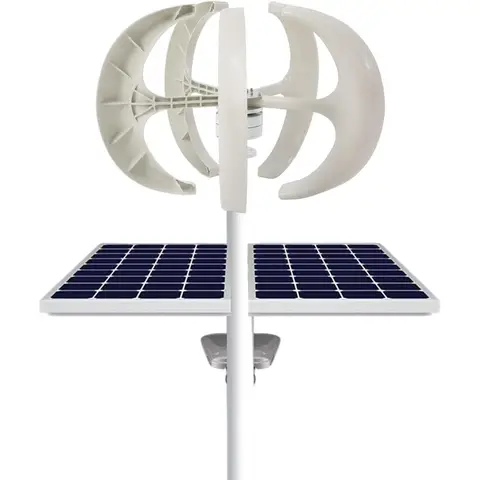 600W Wind Turbine Generators Kit, 24V 5 Blades Vertical Axis Wind Power with Controller, 5 Blades Lantern Motor Vertical Axis Windmill for Home, Camping, -40～80℃ Working Temperature