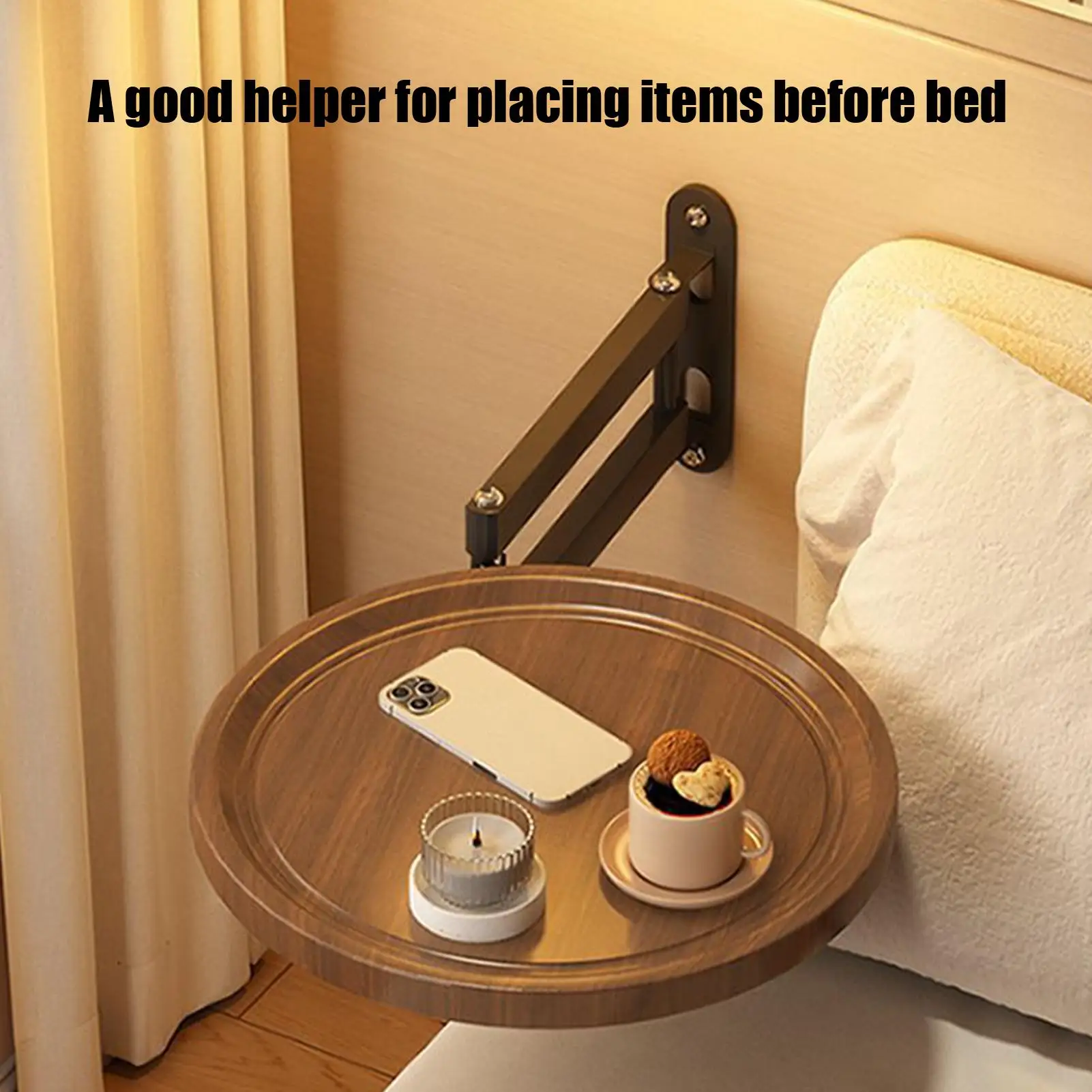 صينية حائط قابلة للطي، صينية سرير قابلة للسحب مثبتة على الحائط، طاولة مستديرة قابلة للطي لغرفة نوم الشقة، أصحاب المنازل، المستأجرين #4