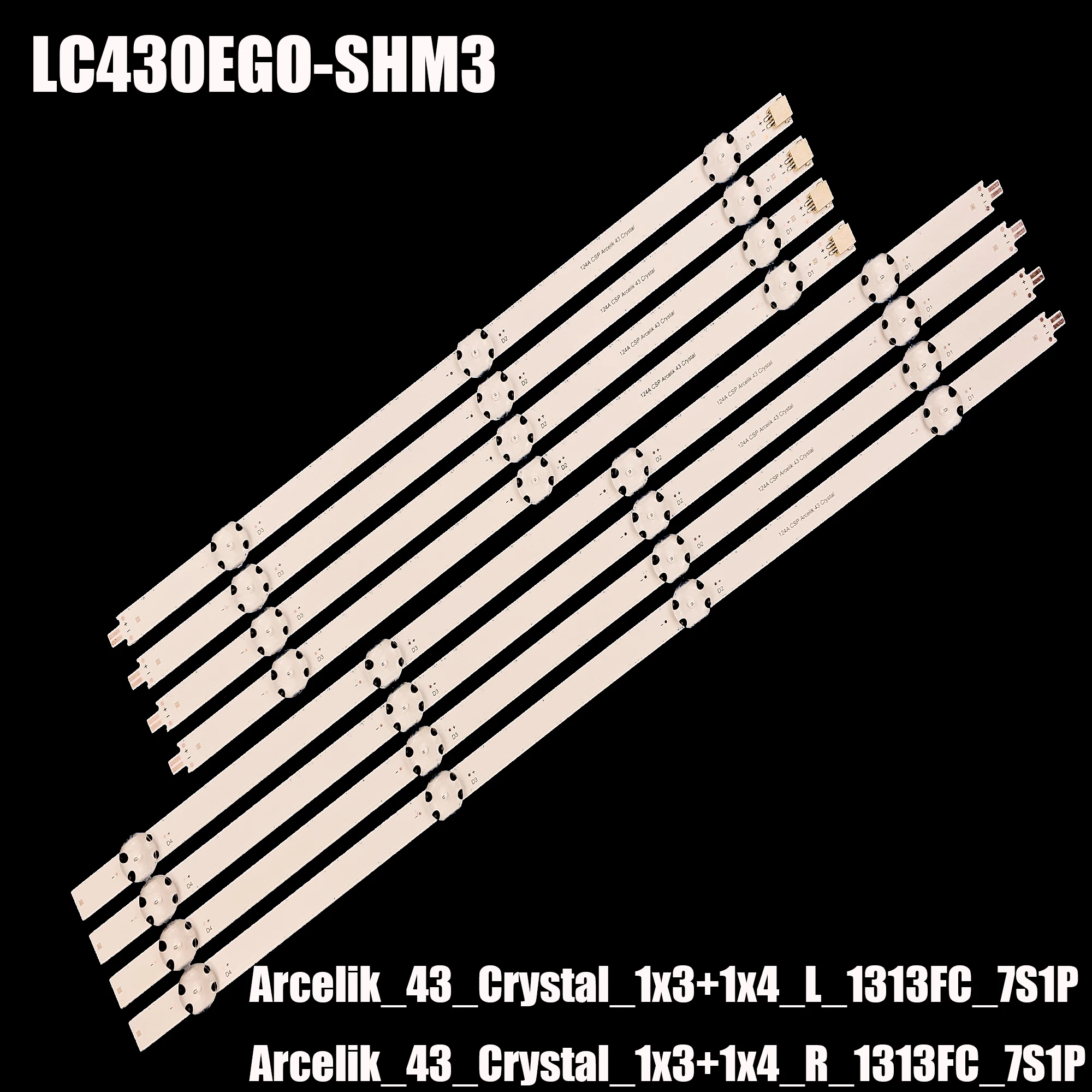 Светодиодная лента подсветки 7ламп для Arcelik_43_Crystal_1x3+1x4_L R 43VLX7730SP ZCT606-SET ZXZ65600-AA ZXW65600-AA 43GFB7788 A43L88405B