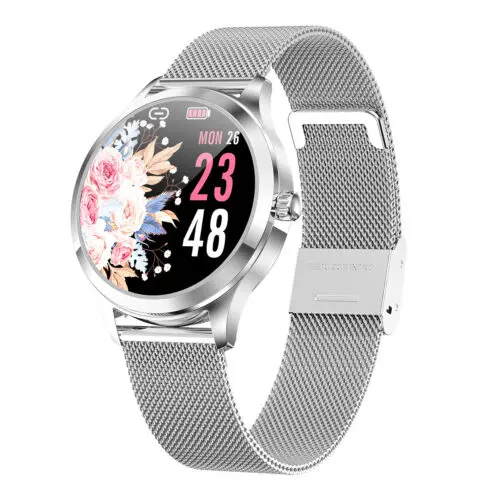 

Fashion Women Ladies Smart Watch Touch Screen Stainless Fitness Tracker Girl Luxury Smartwatch Stainless Steel Wristwatches