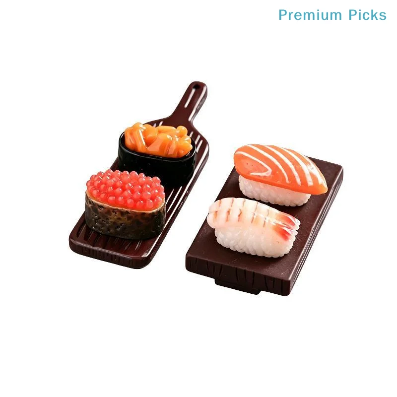 portable10Pcs Mini Japanese Food Sushi Models Realistic Salmon Roe Sweet Shrimp for DIY Dollhouse Decor Art Craft Display Props