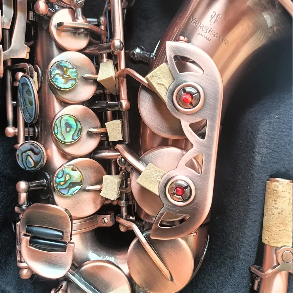 

New Curved Soprano Saxophone S-991 Red Antique copper Professional Sax Curved Soprano Musical Instrument