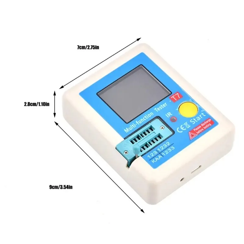 LCR‑T7 Multimeter Transistor Tester TFT Colorful Display For Diode Triode MOS/NPN/PNP Capacitor Resistor Transistor