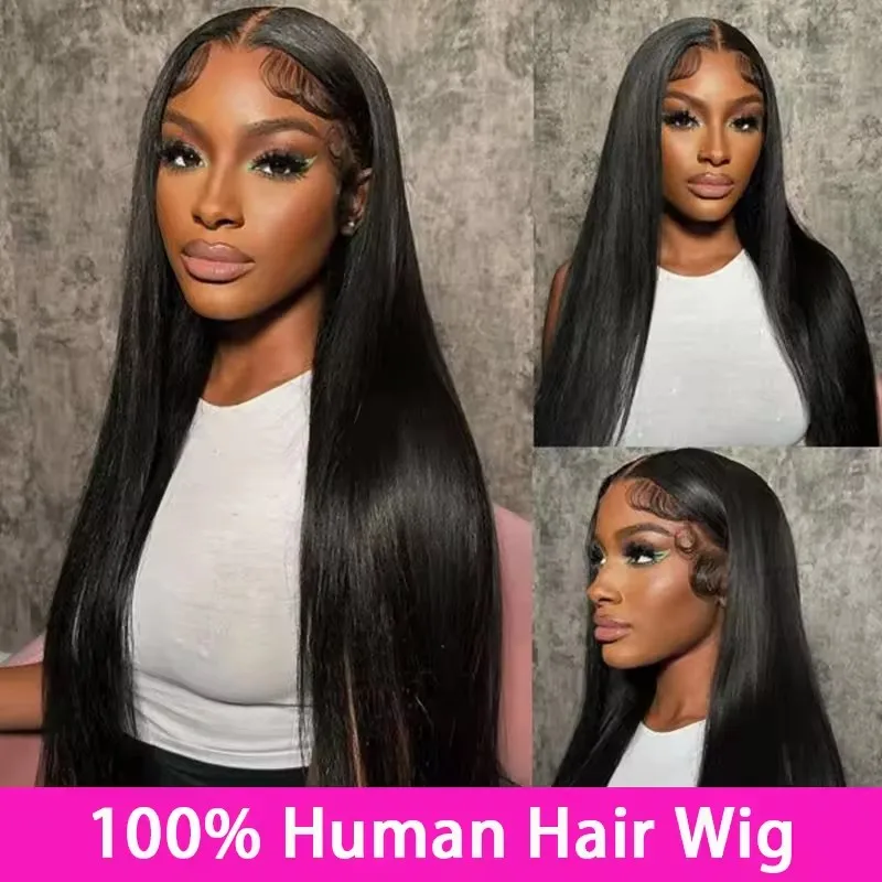 

Brazilian Bone Straight 100% Human Hair Wigs 13x4 13x6 Pre Plucked HD Lace Frontal Wigs For Women 4x4 Lace Closure Wigs On Sale