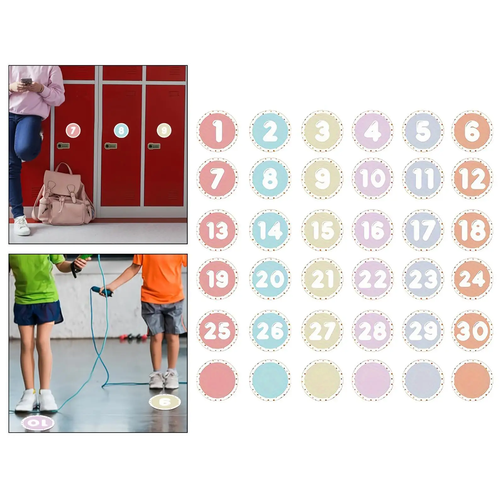 

Number Markers Multipurpose Number Stickers for Preschool Locker Carpet