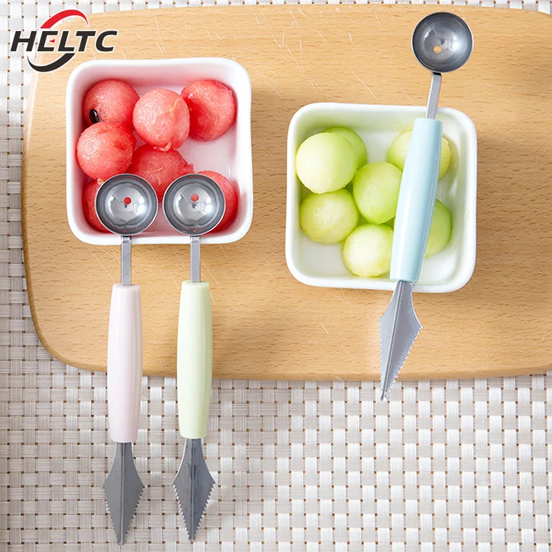 Multi Function Fruit Carving Knife Watermelon Baller Ice Cream Dig Ball Scoop Spoon Baller Kitchen DIY Cold Dishes Tools Gadgets