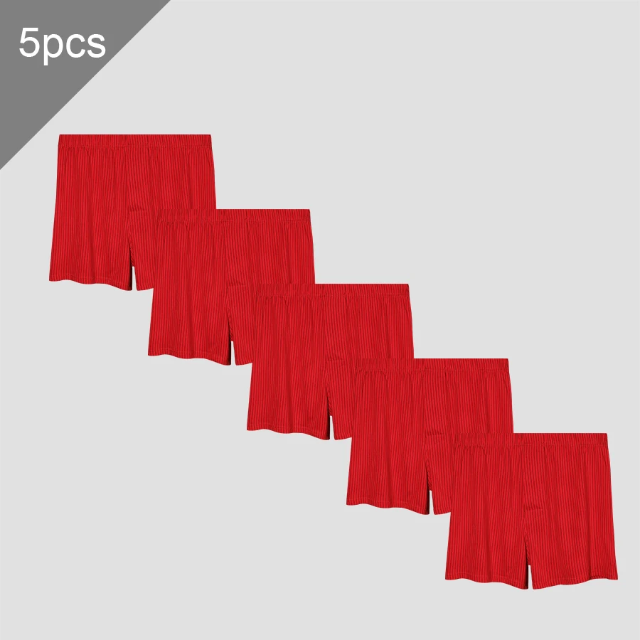 

5pcs Men's underwear loose home shorts head summer boxers thin cotton arrow pants Large size four corner home pajama pants