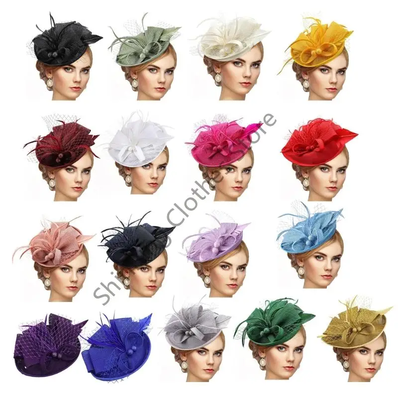 

M68A Raffia Derby Hat With Embellishment Soft And Adjustable For Races And Celebrations