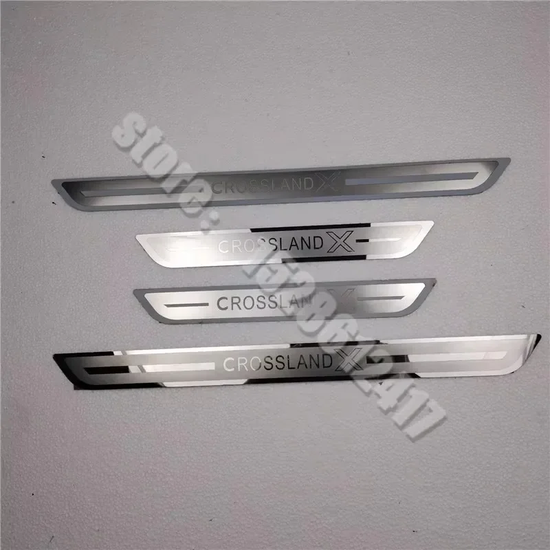 Car Accessories For Opel Vauxhall CROSSLAND X 2017~ 2023 Door sill scuff plates thresholds protector car Stickers Welcome Pedal