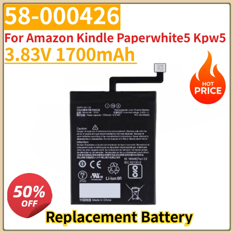

High Quality New ST32 58-000426 3.83V 1700mAh Battery for Amazon Kindle Paperwhite5 Kpw5 Replacement Battery