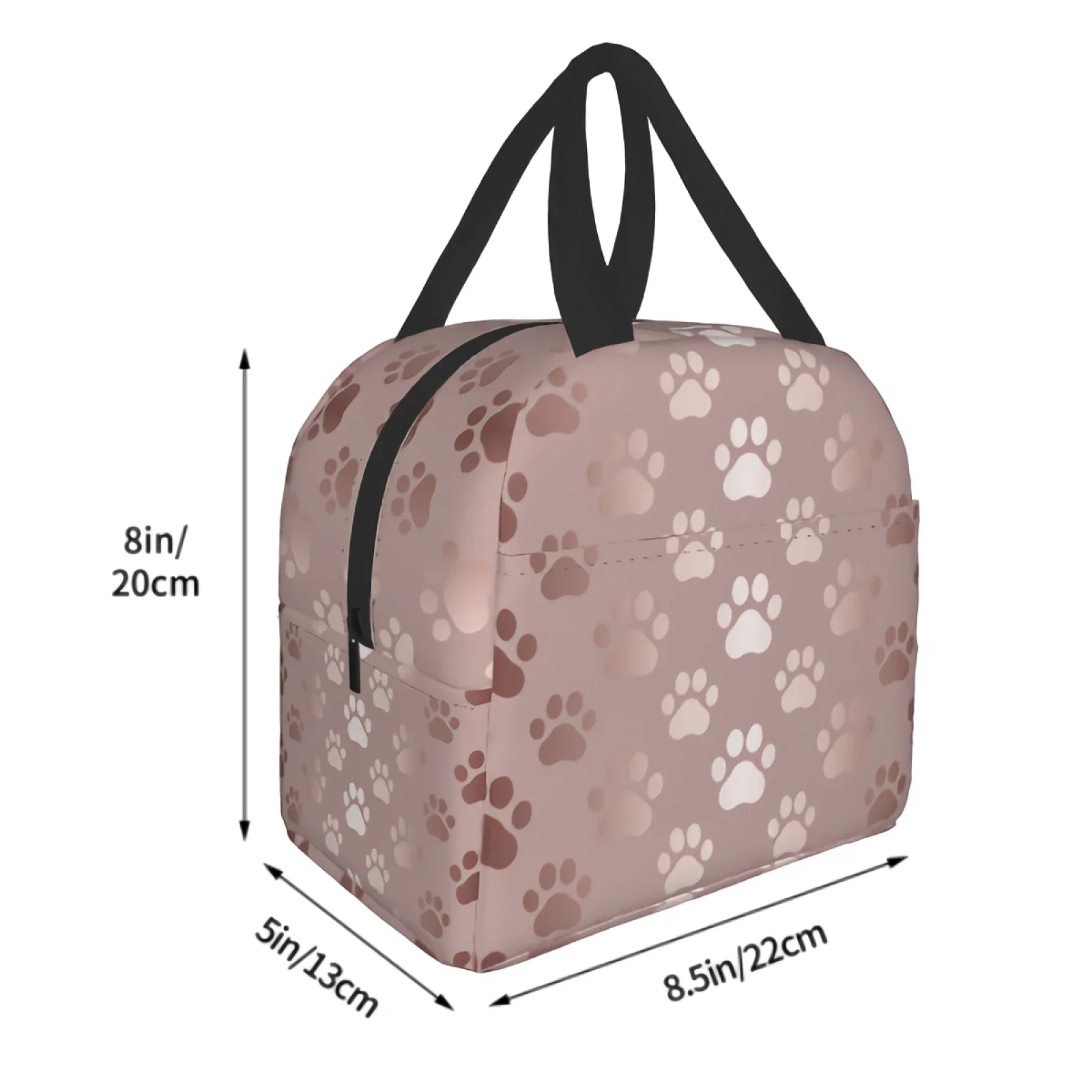 Pet Prints Lunch Bag Cute Paw Print Insulated Lunch Bag for Women Men Teen Dogs Cats Cooler Bag Thermal Bag Picnic School Work