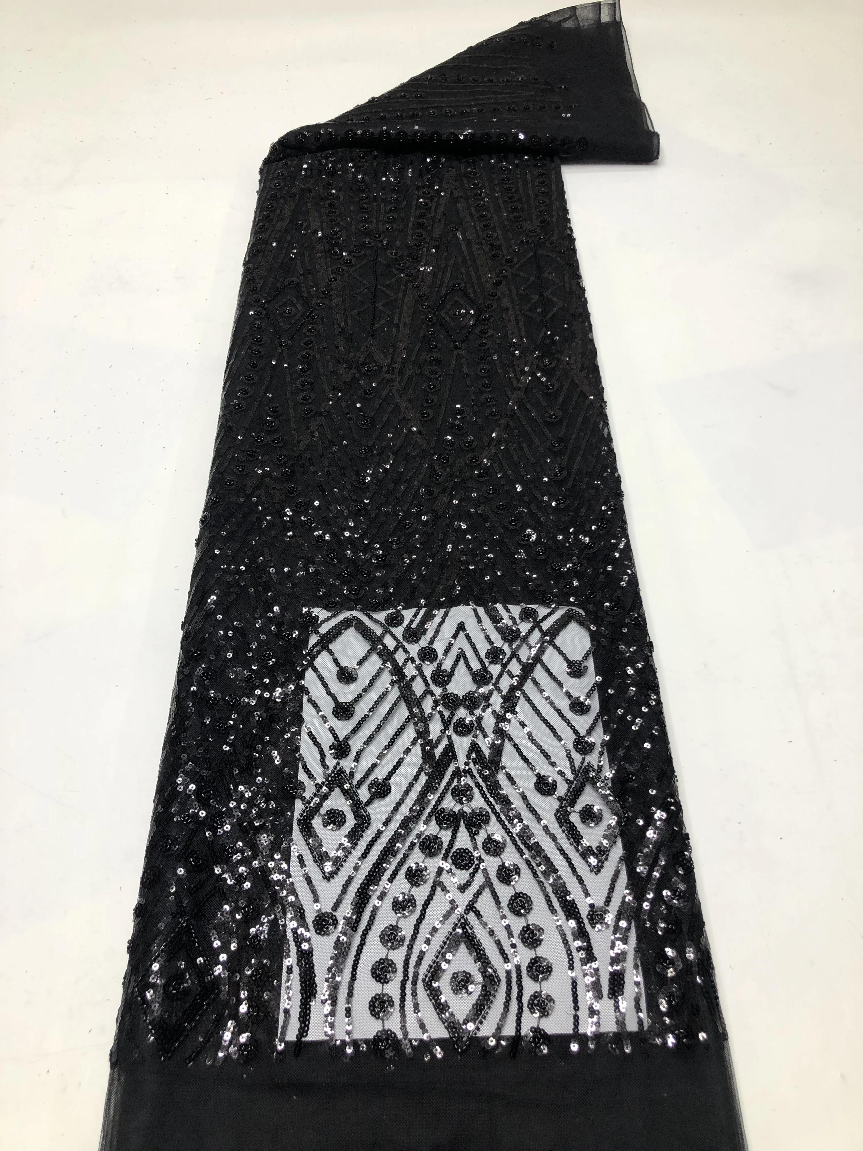 2025 جودة عالية الأفريقي تول أقمشة الدانتيل اليدوية الخرز النيجيري الترتر الأربطة الأقمشة 5 ياردة للنساء فستان الحفلات