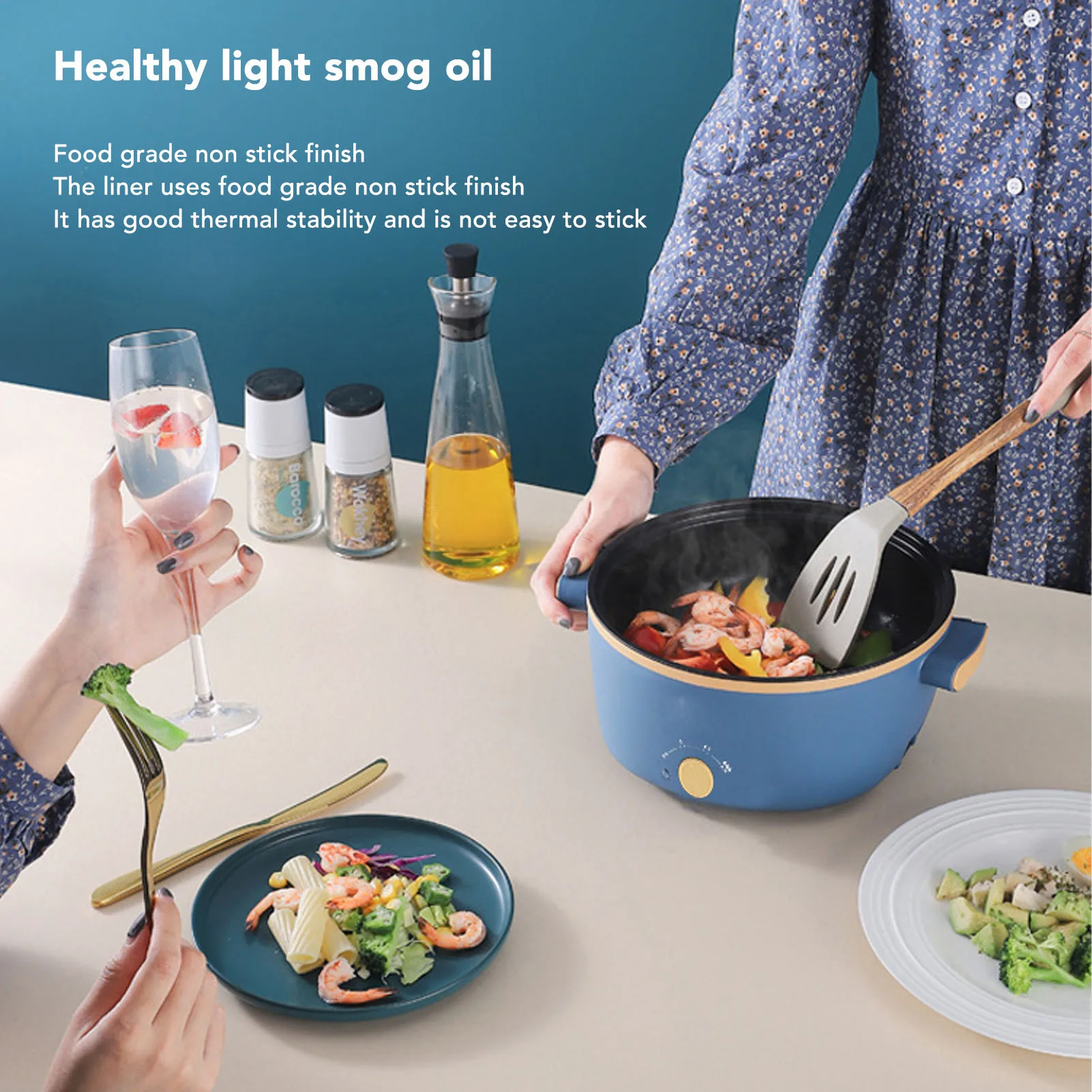 

800W Electric Cooker 2.5L 3 Speed Control Single Layer Multifunctional Electric Pot Cooker