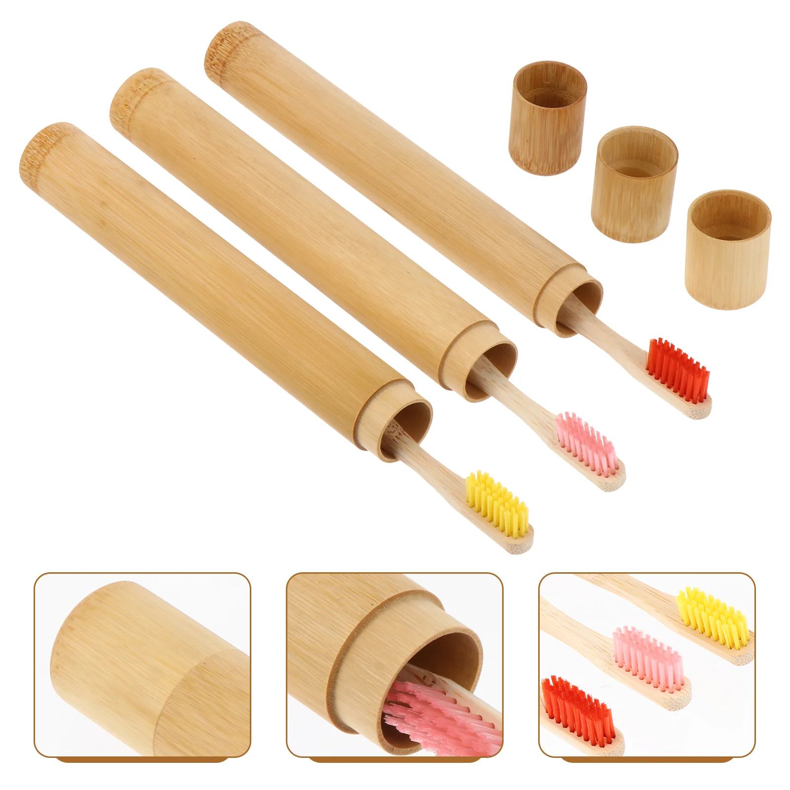 

Disposable Degradable Travel Toothbrushes Bamboo Tubes Toothbrushes Set Random Color Bamboo Toothbrush