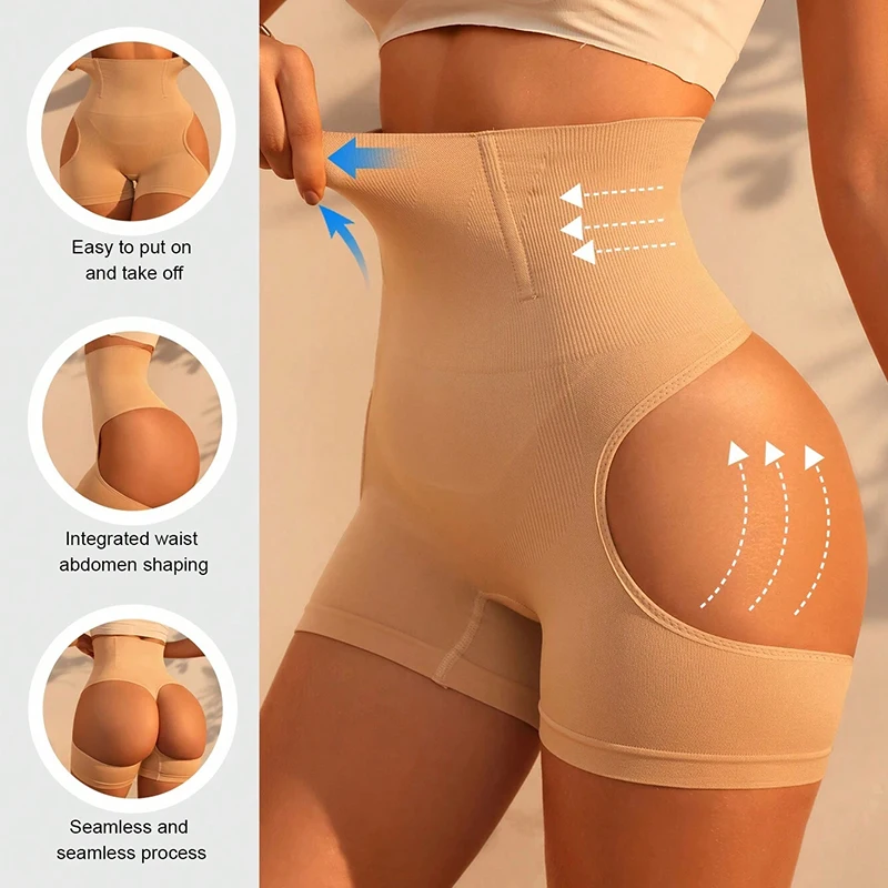 3PCS Women High Waist Shaping Panty Butt Lifter Seamless Shapewear Slimming Shorts Tummy Control Body Shaper Underwear view 5
