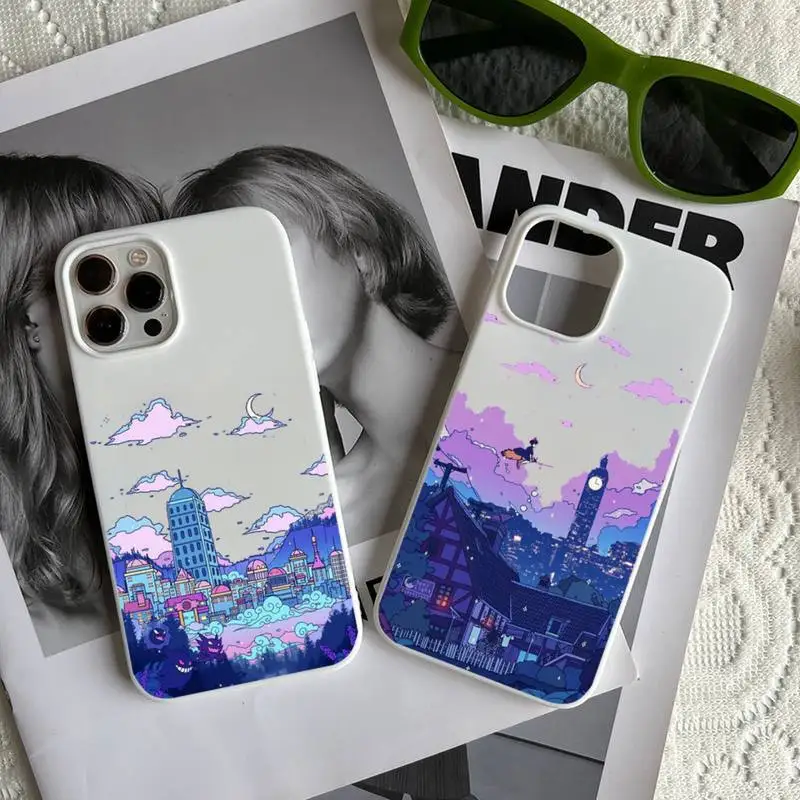 Чехол для телефона lanscape в японском стиле ярких цветов для iPhone 14 11 12 13 mini pro X XS XR MAX Plus