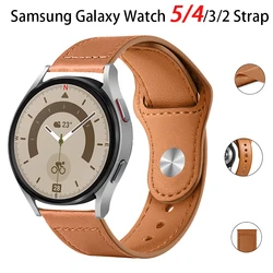 Bracelet en cuir pour Samsung Watch 6/4/5 40 44mm 43mm Pro 45mm, bracelet 20/22mm pour Galaxy Watch 4 Classic/Active 2/3 42 46mm