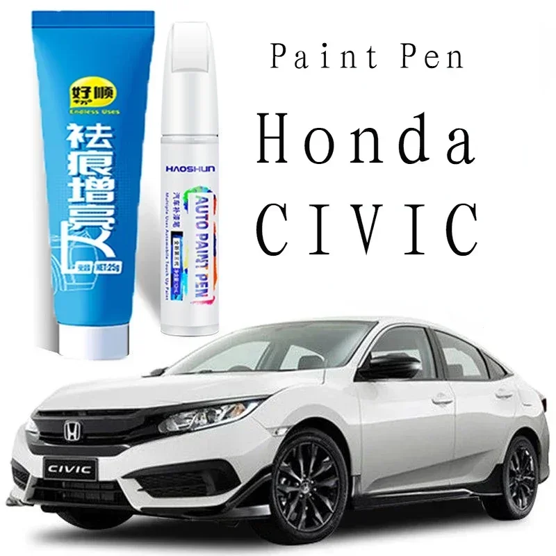 Краска-маркер для ремонта царапин, подходит для Honda Civic десятого поколения, цвета Crystal Brilliant White, Dark Gold, Blue.