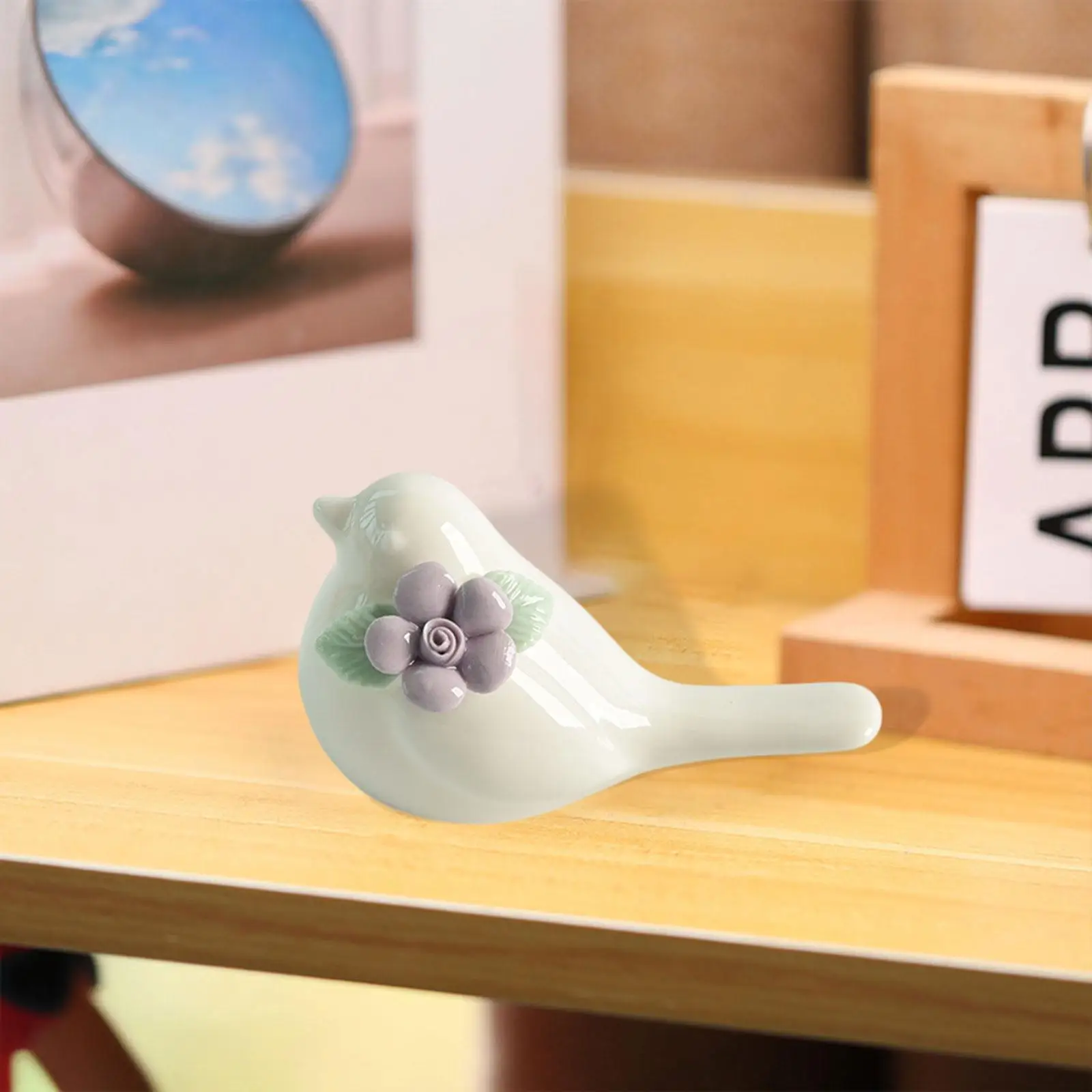 Ceramic Bird Sculpture Elegant Miniature Animal Figurine Modern Crafts Decorative Object for Home Interior Display