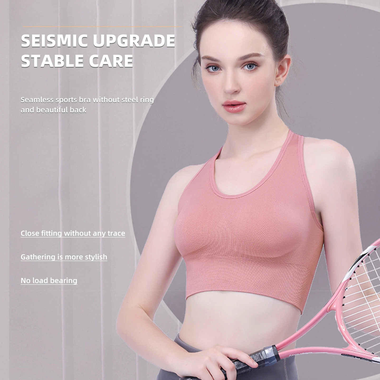 New Underwear Women Seamless Sports Bra Shockproof Gathering Beautiful Back No Steel Ring Running Training High Strength